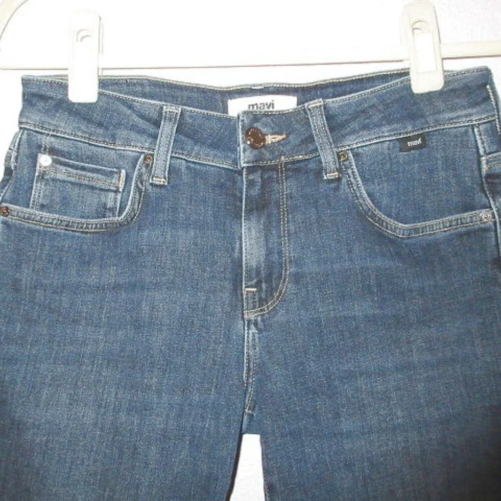 Mavi Womens Karly Denim Jean Shorts Size 27 Stretch Cuffed Dark Wash Mid Rise